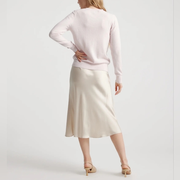 NEW Quince Mongolian Cashmere Crewneck Sweater Minimal Pink Sz XS - Picture 6 of 12